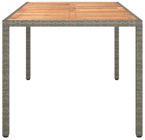 vidaXL Τραπέζι Κήπου για Φαγητό Γκρι 150 x 90 x 75 cm Πολυ ράταν