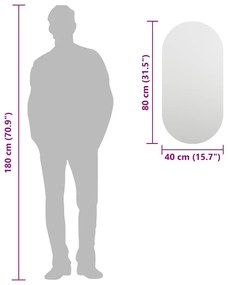 vidaXL Καθρέφτης 80 x 40 εκ. Γυάλινος