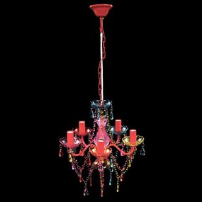 vidaXL Φωτιστικό με 5 Λαμπτήρες Ροζ Πολύχρωμο