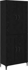vidaXL Highboard Μαύρη Οξυά 69,5 x 34 x 180 εκ. Επεξεργασμένο Ξύλο