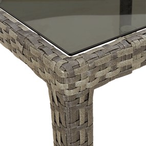 vidaXL Τραπέζι Φαγητού Κήπου Γκρι 90x90x75 εκ Πολυ Ρατάν