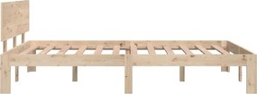 vidaXL Πλαίσιο Κρεβατιού 120 x 190 εκ. από Μασίφ Ξύλο Small Double