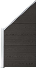 vidaXL Πάνελ Περίφραξης Μαύρο 95 x (105-180) εκ. από WPC