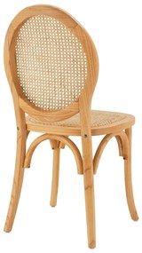 Καρέκλα TINSLEY Ξύλινη με Οβάλ πλάτη και Rattan Φυσικό 45x50x97εκ. 45x50x97 εκ.