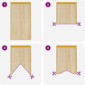 vidaXL Κουρτίνες String 2 τεμάχια Χρυσό 140x250 cm