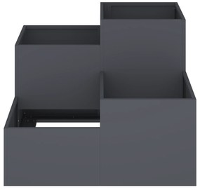 vidaXL Γλάστρα Κήπου 80x80x60 εκ Ανθρακί Ατσάλι