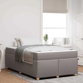 vidaXL Σκελετός Κρεβατιού με στρώμα Taupe 120 x 190 cm ύφασμα
