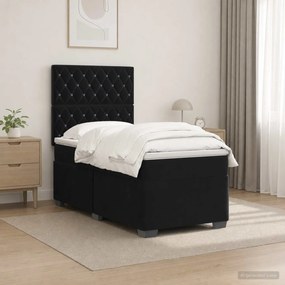 vidaXL Κρεβάτι box spring με στρώμα Μαύρο 80 x 200 cm Βελούδο