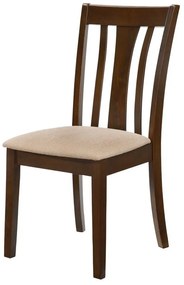 MOLTEN Καρέκλα Καρυδί, Ύφασμα Μπεζ  48x55x100cm [-Καρυδί/Μπεζ-] [-Ξύλο/Ύφασμα-] Ε7093,1