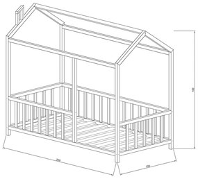 Παιδικό κρεβάτι Page pakoworld ξύλο πεύκου φυσικό 100x200εκ - Ξύλο - 197-000081