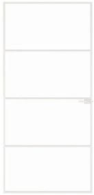 vidaXL Εσωτερική Πόρτα Λευκή 93x201,5 εκ. Ψημένο Γυαλί&Λεπτό Αλουμίνιο