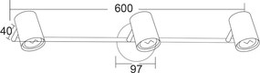 Σποτ Τρίφωτο Aca Orfeas SUH1893TW White Matt