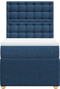 vidaXL Κρεβάτι Boxspring με Στρώμα Μπλε 100 x 200 εκ. Υφασμάτινο