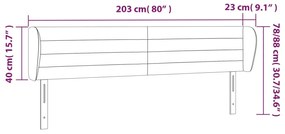 Κεφαλάρι με Πτερύγια Μαύρο 203 x 23 x 78/88 εκ. Υφασμάτινο 3117308