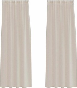 vidaXL Κουρτίνα βυσσινί 2 τμχ. Άμμος 245 x 140 εκ. Πολυεστέρας