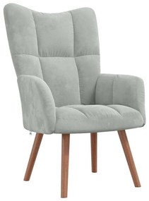 vidaXL Πολυθρόνα Relax Ανοιχτό Γκρι Βελούδινη