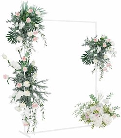 vidaXL Αψίδα Γάμου Λευκό 150 x 49,5 x 200 εκ Ατσάλι