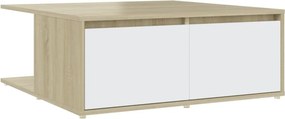 vidaXL Τραπεζάκι Σαλονιού Λευκό/Sonoma Δρυς 80x80x31 εκ. Επεξ. Ξύλο