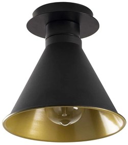Φωτιστικό Οροφής - Πλαφονιέρα Berceste 525NOR1307 Φ20x24cm 1xE27 40W Black-Gold Opviq