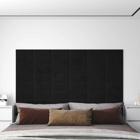 vidaXL Κεφαλάρι Τοίχου 12 pcs Μαύρο Βελούδο