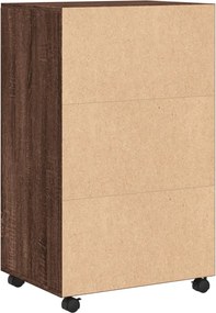 vidaXL Ντουλάπι Τροχήλατο Καφέ Δρυς 55x40x91 εκ. από Επεξ. Ξύλο