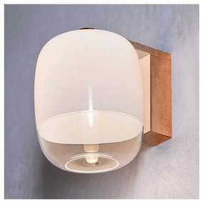 Απλίκα Φωτιστικό Τοίχου LED 4W Dimmable Triac Φυσητό Λευκό Γυαλί Gong W1 Prandina-1C40000211201-Ορείχαλκος 1C40000211201