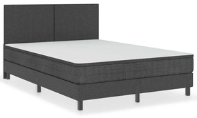 Κρεβάτι Boxspring Σκούρο Γκρι 140 x 200 εκ. Υφασμάτινο - Γκρι