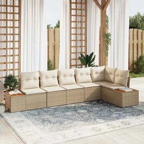 vidaXL Σετ Καναπέ Κήπου 6 pcs μπεζ και κρεμ 319 x 154 x 85 εκ.