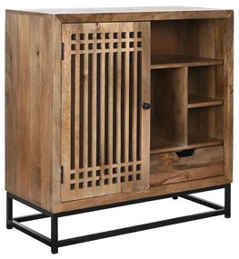 Σκευοθήκη DKD Home Decor Καφέ Μαύρο Κρυστάλλινο Ξύλο από Μάνγκο 90 x 40 x 90 cm