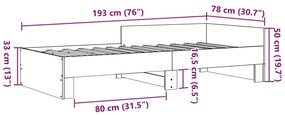 ΠΛΑΙΣΙΟ ΚΡΕΒΑΤΙΟΥ ΓΚΡΙ ΣΚΥΡΟΔΕΜΑΤΟΣ 75 X 190 ΕΚ. ΕΠΕΞΕΡΓ. ΞΥΛΟ 849596