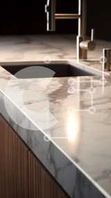 Intra Συλλεκτικό Ξύλινο Παζλ Plywood  4mm - Μοντέρνος μαρμάρινος πάγκος κουζίνας Σε Ξύλινο Κουτί - Διαστάσεις Puzzle: 10x10 cm – 25 κομμάτια