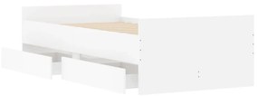 vidaXL Πλαίσιο Κρεβατιού με Συρτάρια Λευκό 90x200 εκ