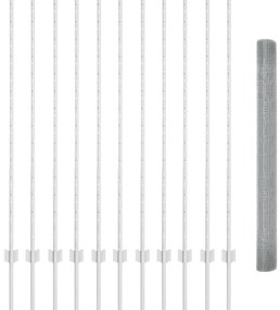 vidaXL Φράχτης Welded Wire  με 22 Υ Posts Ασημί 1.4x25 μ Χάλυβας