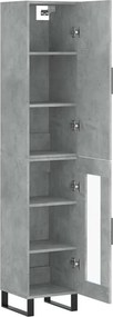 vidaXL Ντουλάπι Γκρι Σκυροδέματος 34,5x34x180 εκ. Επεξεργασμένο Ξύλο