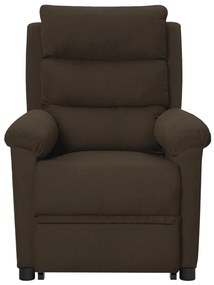 vidaXL Πολυθρόνα Μασάζ με Ανύψωση Σκούρο Καφέ Υφασμάτινη
