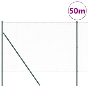 vidaXL Φράχτης με Στήλες. Γκρι 1.6 x 50 m Ατσάλι με επικάλυψη PVC
