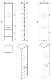 Παπουτσοθήκη Menorca 1K OG Γκρί Δρύς 46,5x37,5x199 εκ.