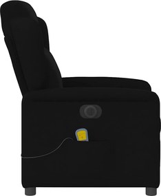 vidaXL Πολυθρόνα Μασάζ Ηλεκ. Ανακλινόμενη Μαύρη Υφασμάτινη