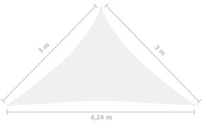 vidaXL Πανί Σκίασης Τρίγωνο Λευκό 3 x 3 x 4,24 μ. από Ύφασμα Oxford