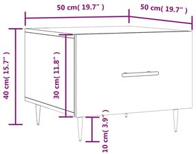 Τραπεζάκι Σαλονιού Γκρι Sonoma 50x50x40 εκ. Επεξεργασμένο Ξύλο - Γκρι