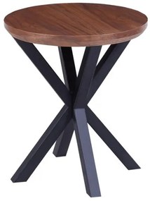 ΒΟΗΘΗΤΙΚΟ ΤΡΑΠΕΖΑΚΙ ΣΤΡΟΓΓΥΛΟ HM9473.02 MDF ΜΕ ΚΑΠΛΑΜΑ ΑΠΟ ΞΥΛΟ ΚΑΡΥΔΙΑΣ Φ50x55Yεκ.
