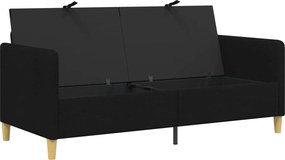 vidaXL Καναπές με Αποθήκευση Μαύρο 172 x 78 x 87 εκ Πολυεστέρας
