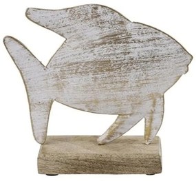 Διακοσμητικό Ψάρι 013.803391 15,5x5x15cm Natural-White Metal,Wood