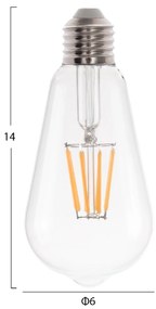 ΛΑΜΠΤΗΡΑΣ HM4188.01 LED FILAMENT 8W E27 DIMMABLE 2700K ΔΙΑΦΑΝΟΣ