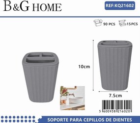 Θήκες οδοντόβουρτσας πλαστικές σε σετ 5Χ - Grey - 21602