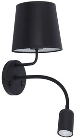 Φωτιστικό Τοίχου - Απλίκα Maja 2537 40x50cm 1xΕ27 15W &amp; 1xG10 10W Black TK Lighting