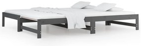 vidaXL Καναπές Κρεβάτι Συρόμενος Γκρι 2x(90x200) εκ. Μασίφ Ξύλο Πεύκου