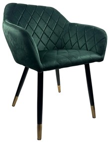 Καρέκλα Τραπεζαρίας ArteLibre ESPERANZA Πράσινο/Μαύρο Βελούδο/Μέταλλο 56x60x81cm