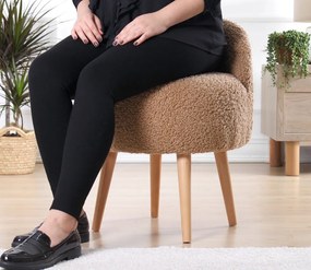 Πουφ Σκαμπό Καφέ/Καφετί RUFMEE 46x46x64