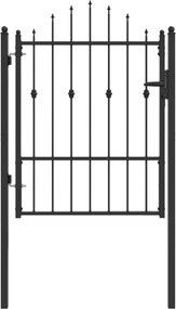 vidaXL Πύλη Φράχτη ASTEN 100 x 125 cm Μέταλλο Μαύρο Κλειδώσιμο